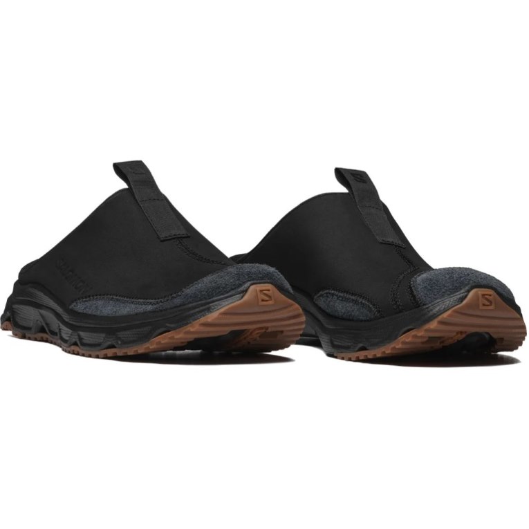 Black Salomon Rx Leather Advanced Men's Slides | IE DL2389